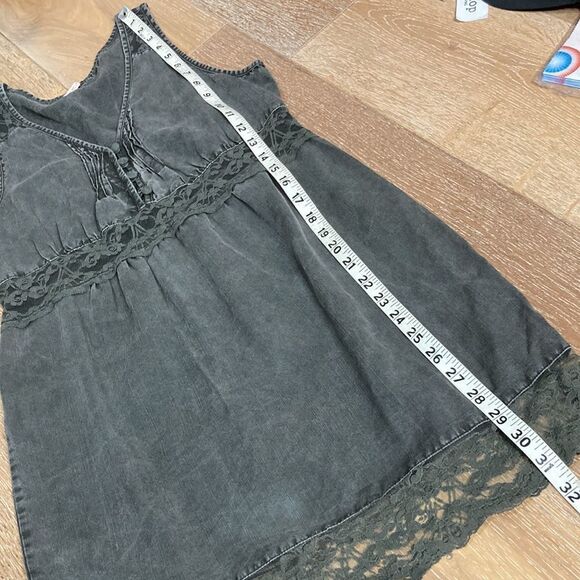 Free People Tencel washed black with lace dress size XS - Picture 7 of 9